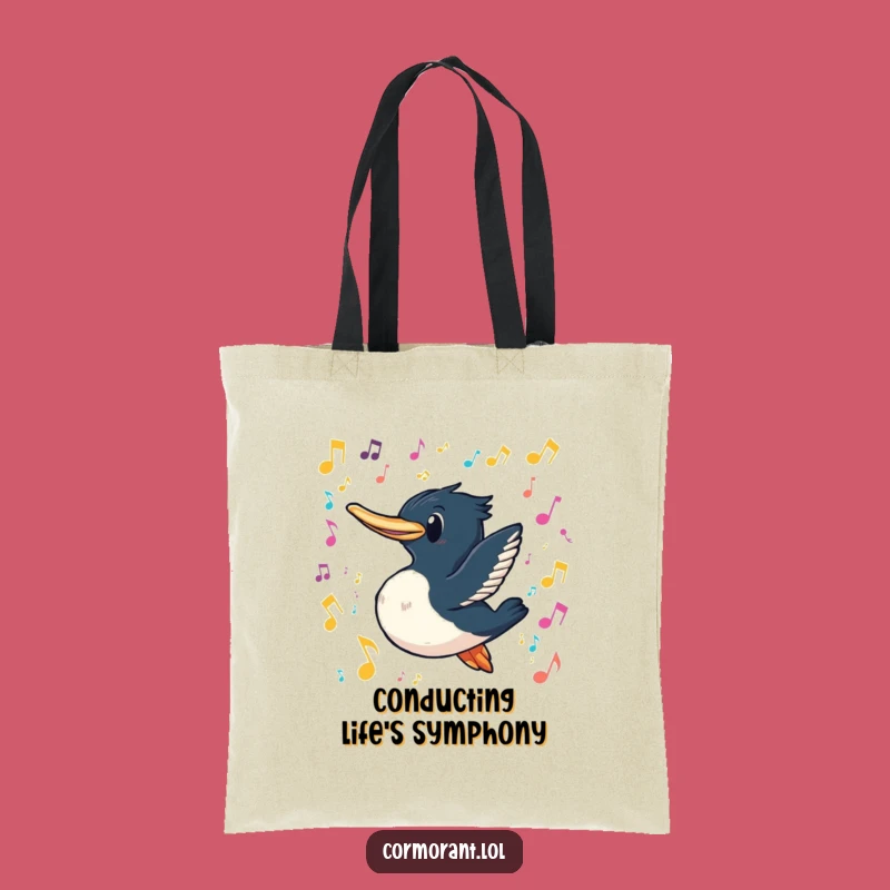 Funny Cormorant Music Dive Tote Bag: Carry Your Tunes with Playful Humor
