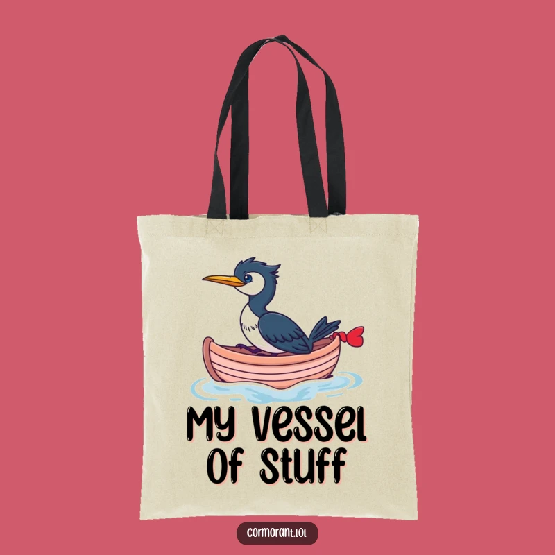 Funny Cormorant Boat Tote Bag: Carry Your Whimsy Everywhere