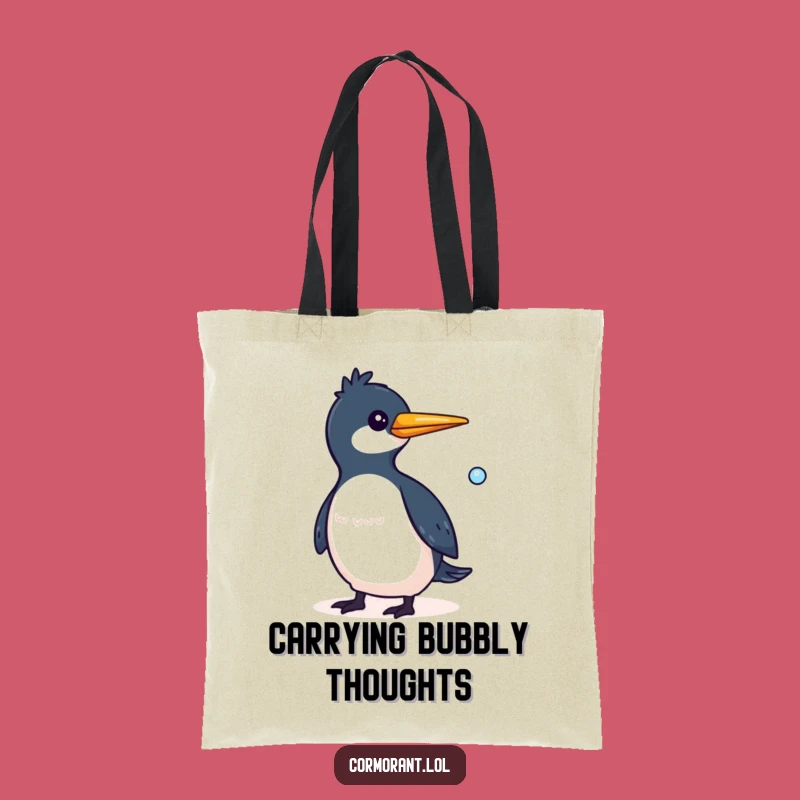 Funny Cormorant Bubble Tote: Whimsical Bird Carryall, Unique Gift