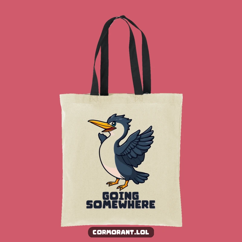 Funny Cormorant Takeoff Tote Bag: Hilarious Bird Design for Active Lifestyles