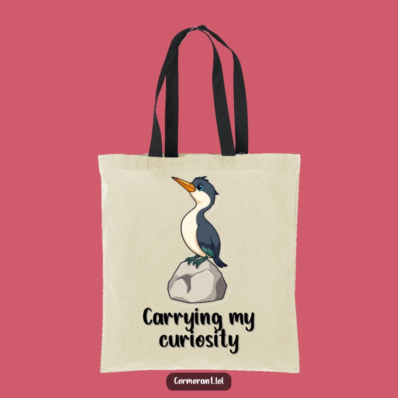 Funny Cormorant Tote Bag: Quirky Curious Bird Canvas Bag, Practical Humorous Gift