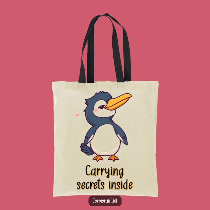 Funny Cormorant Wink Tote Bag: Cheeky Carryall with Tail Flick Flair