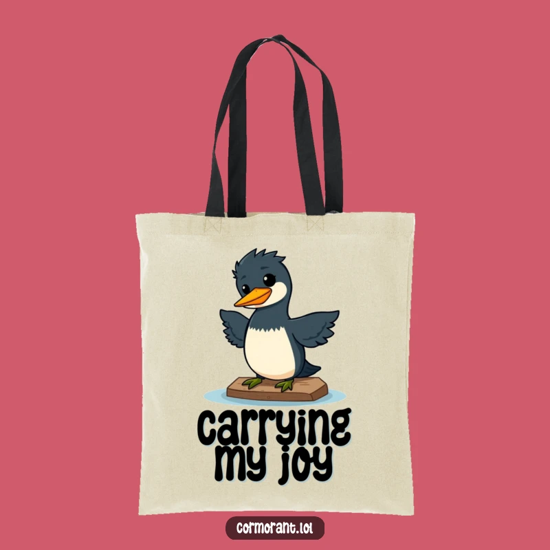 Funny Kawaii Cormorant Wiggle Tote Bag: Carry Your Joy