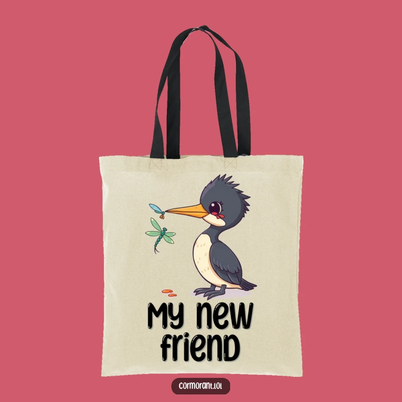 Funny Cormorant Dragonfly Tote Bag: Carry Your Curiosity with Style